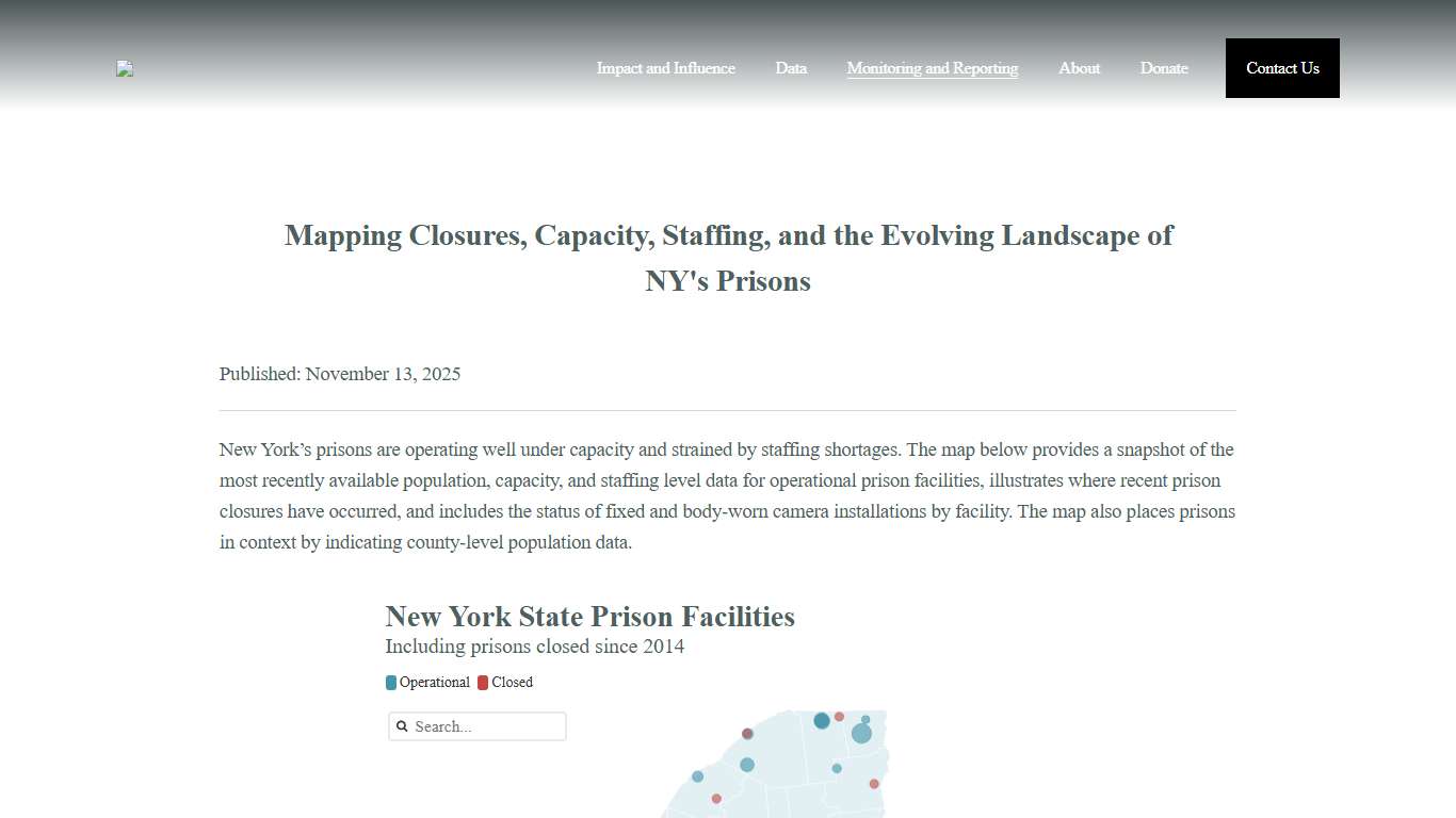 NYS Prison Map — Correctional Association of New York